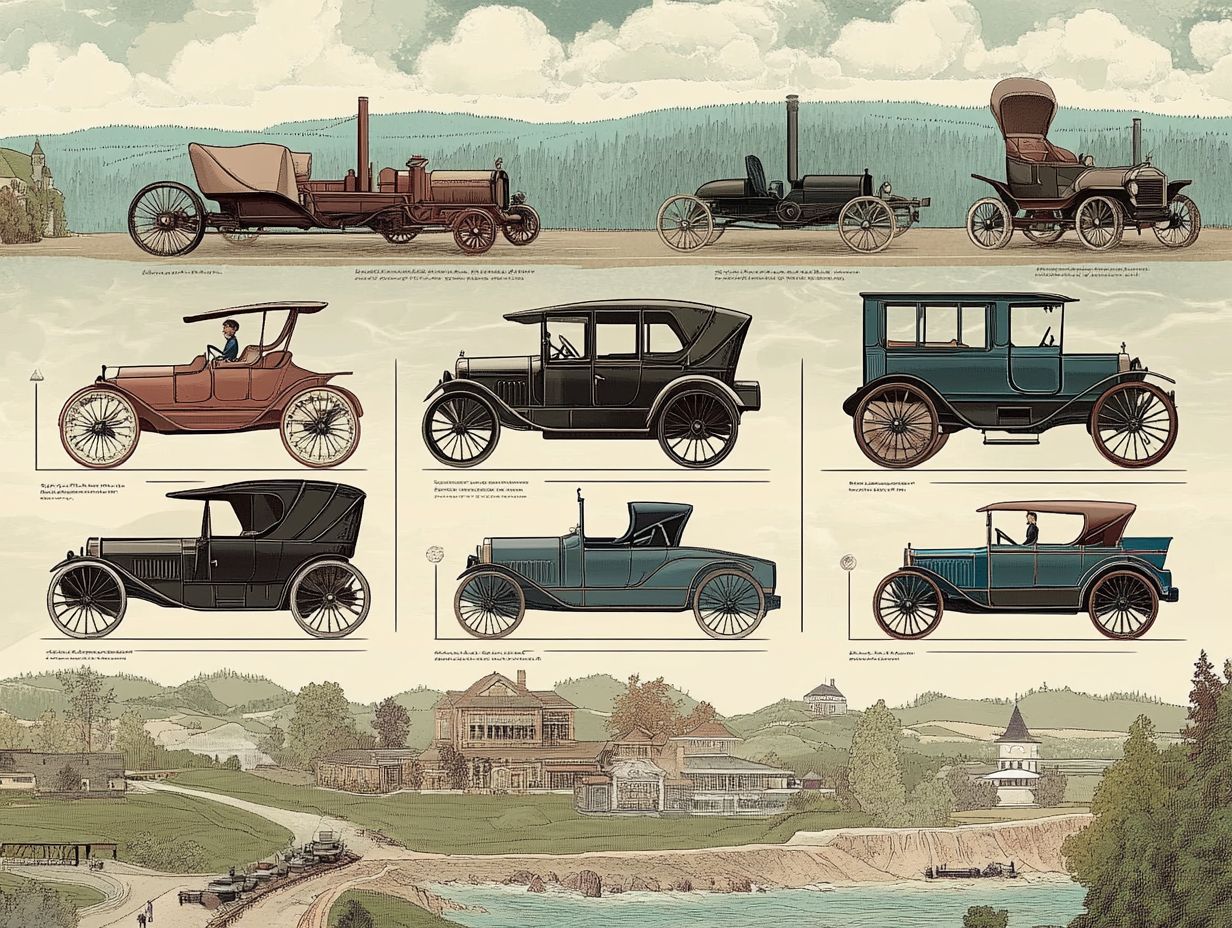 Infographic showing the evolution of electric cars.