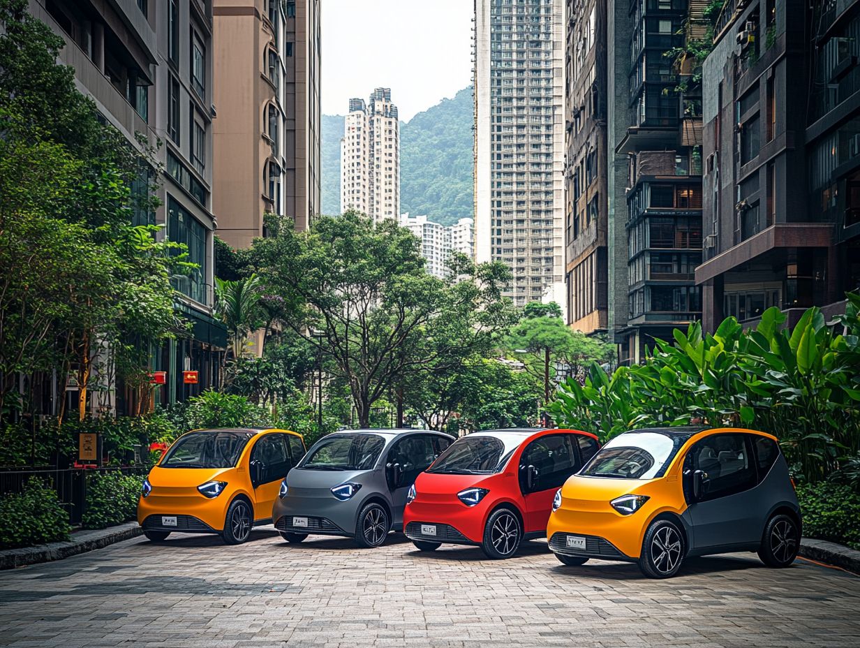 A stylish BMW i3 electric vehicle parked in an urban setting.