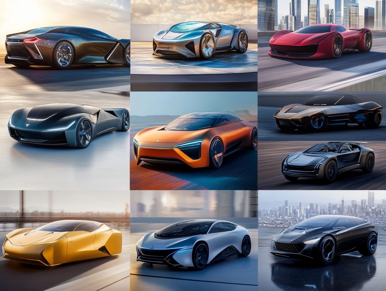 Electric concept cars showcase innovative designs and technologies.