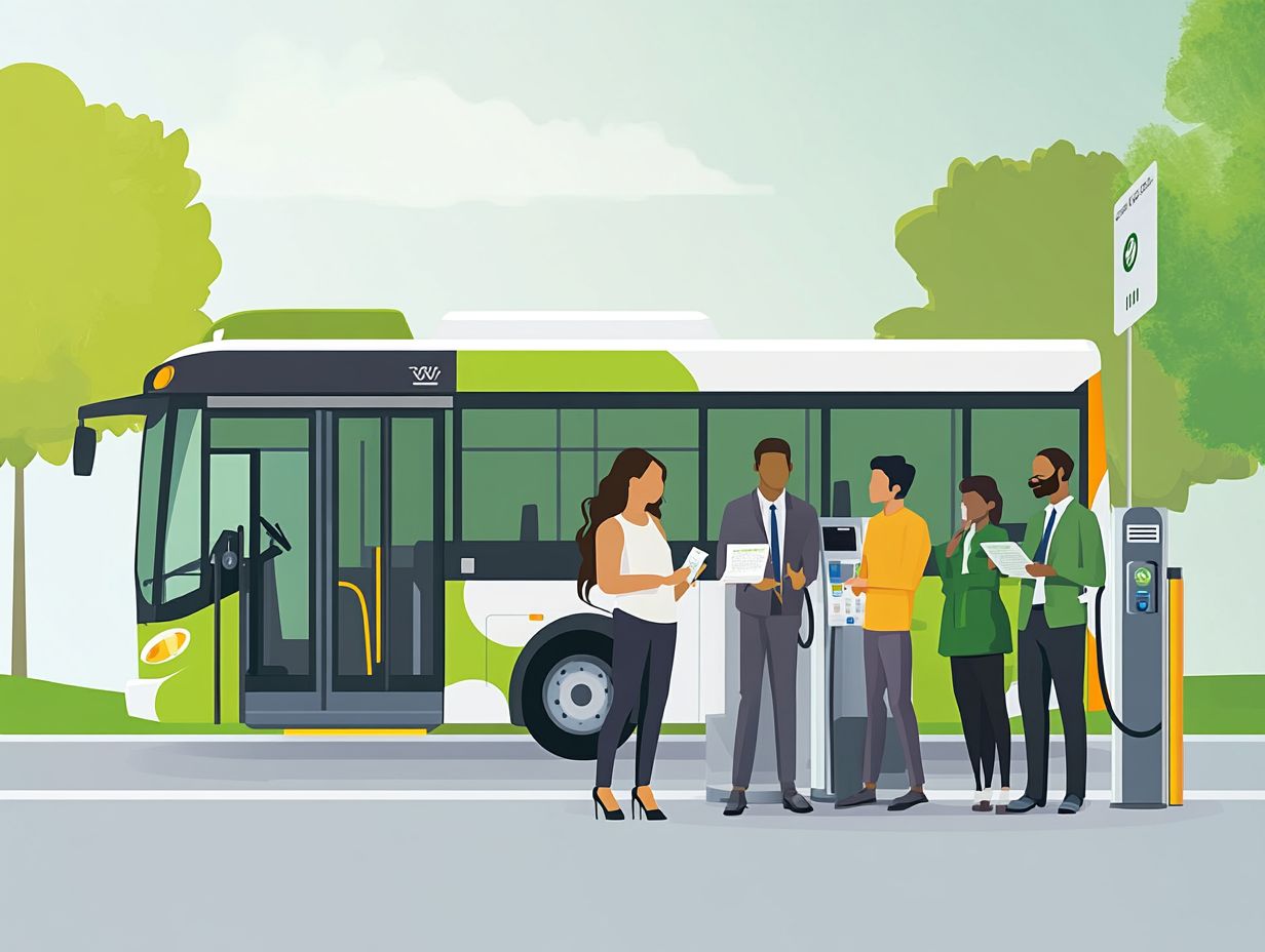 Illustration of federal rebates for electric buses and their benefits