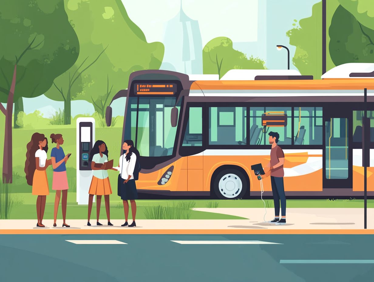 Illustration of federal rebates for electric buses and their benefits