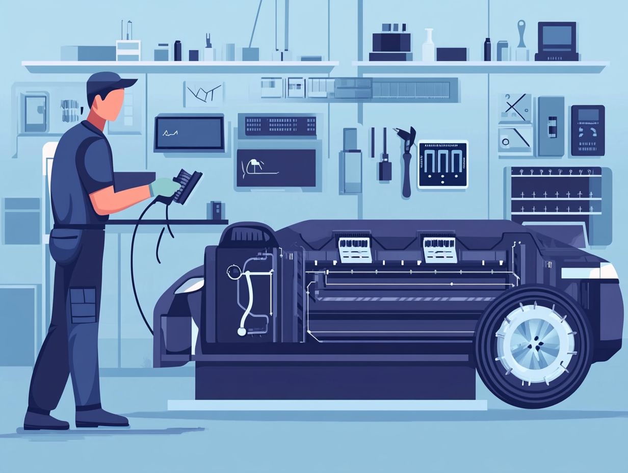 Illustration of key takeaways for electric vehicle maintenance