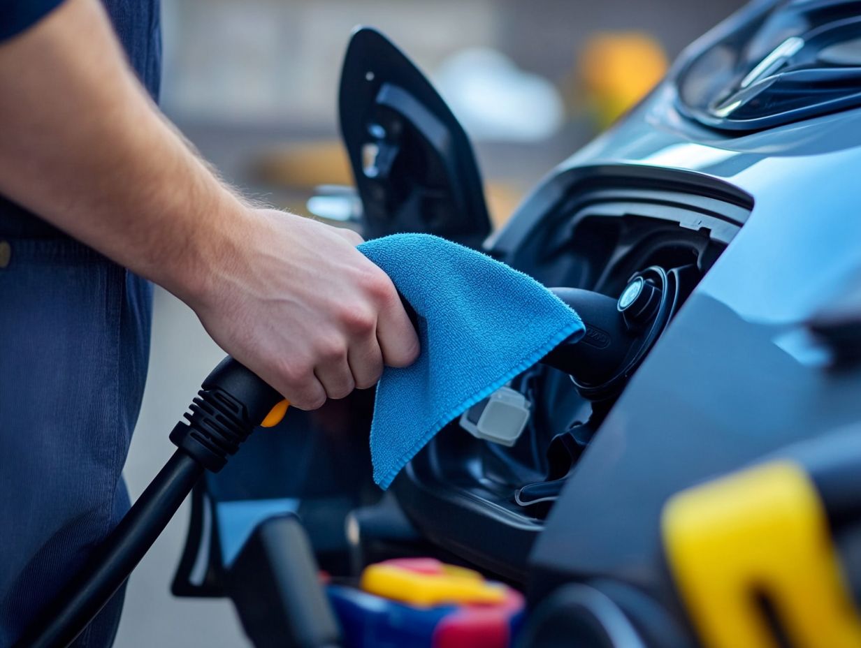 Cleaning an EV's charging port