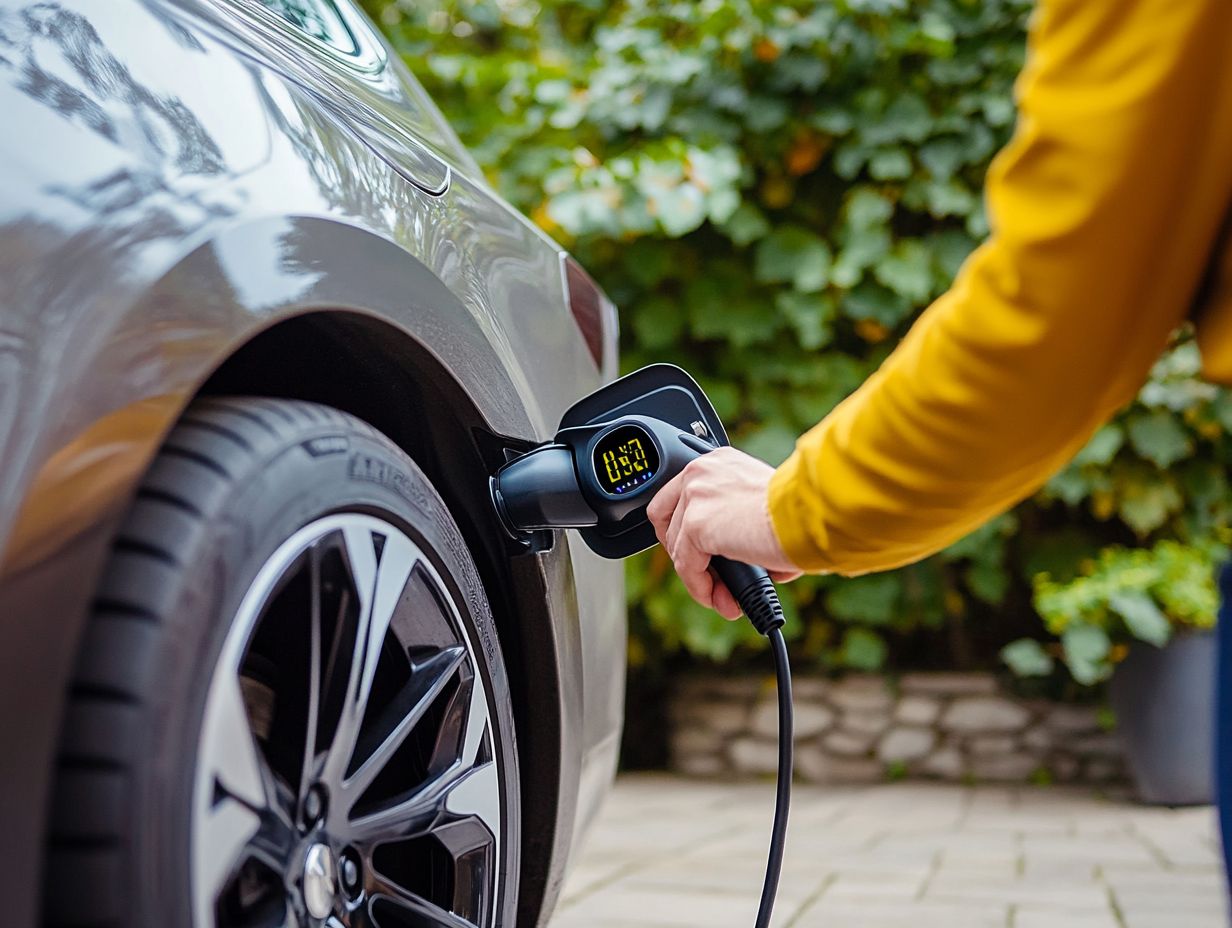 A technician checking tire pressure for electric vehicles