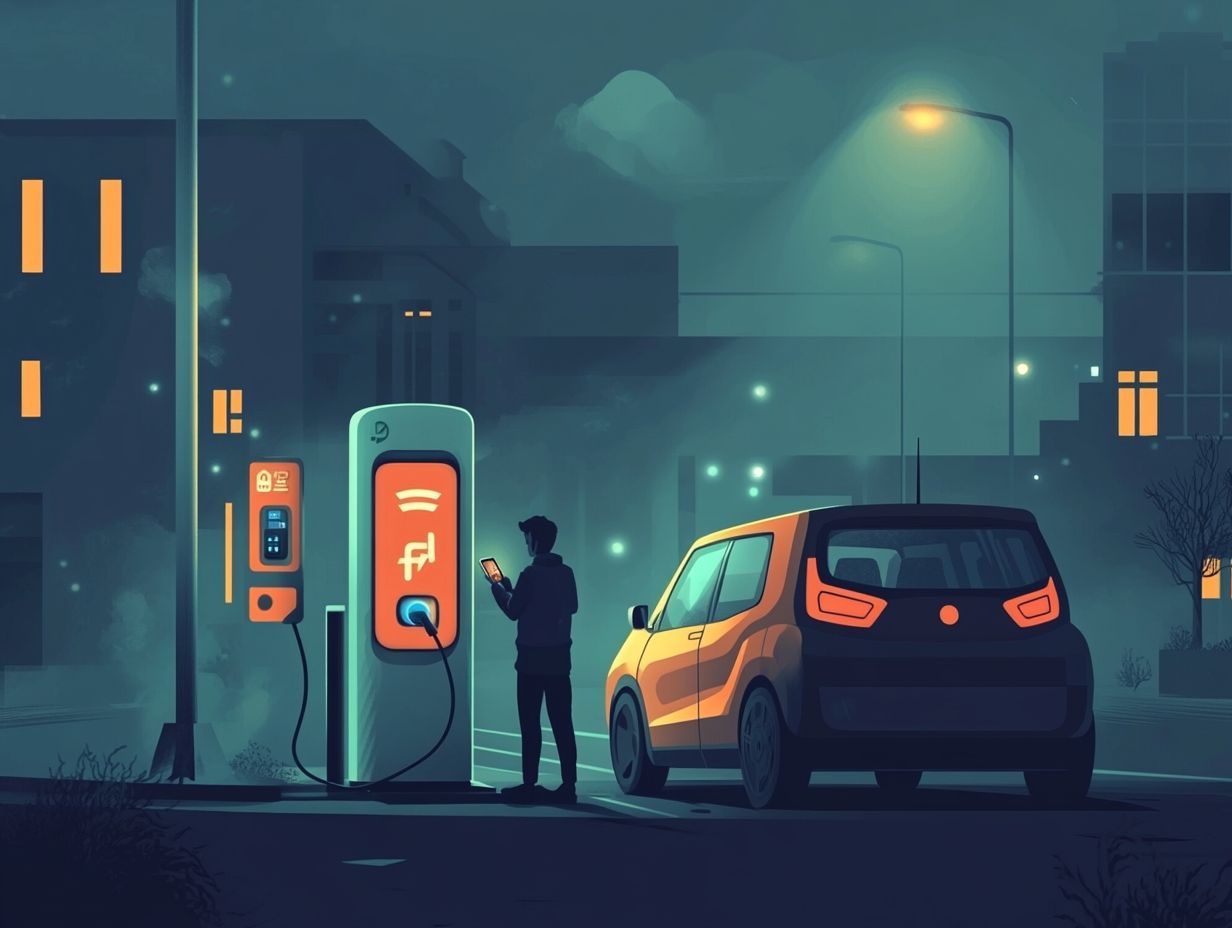 How can I find an available EV charging station during emergencies?