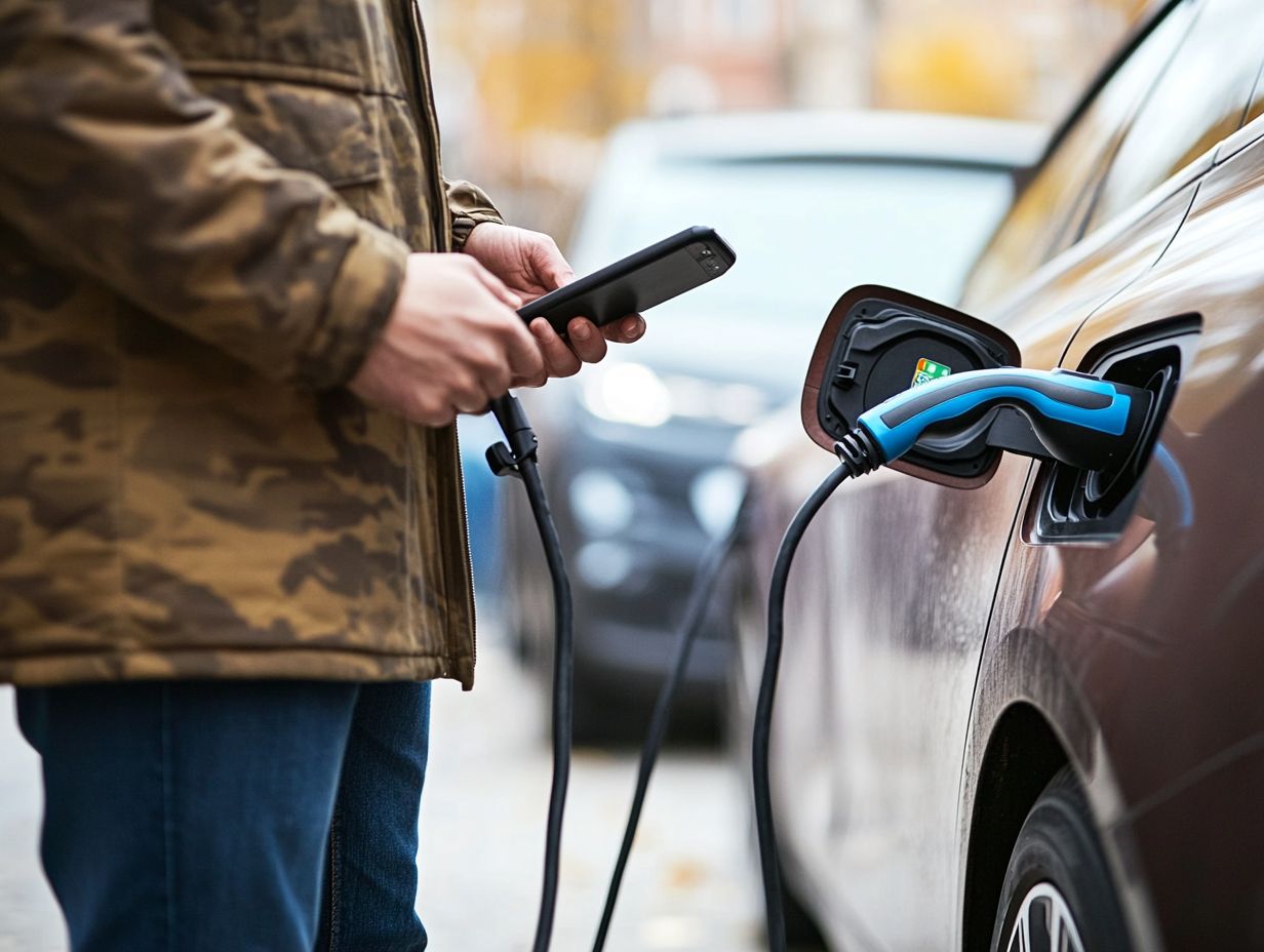 A visual guide showing the steps to use a public EV charging station.