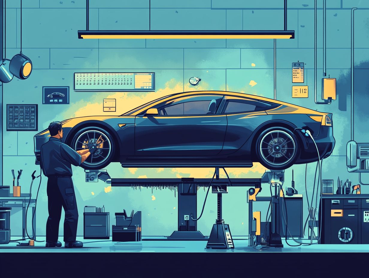 Image illustrating key takeaways for electric vehicle maintenance.