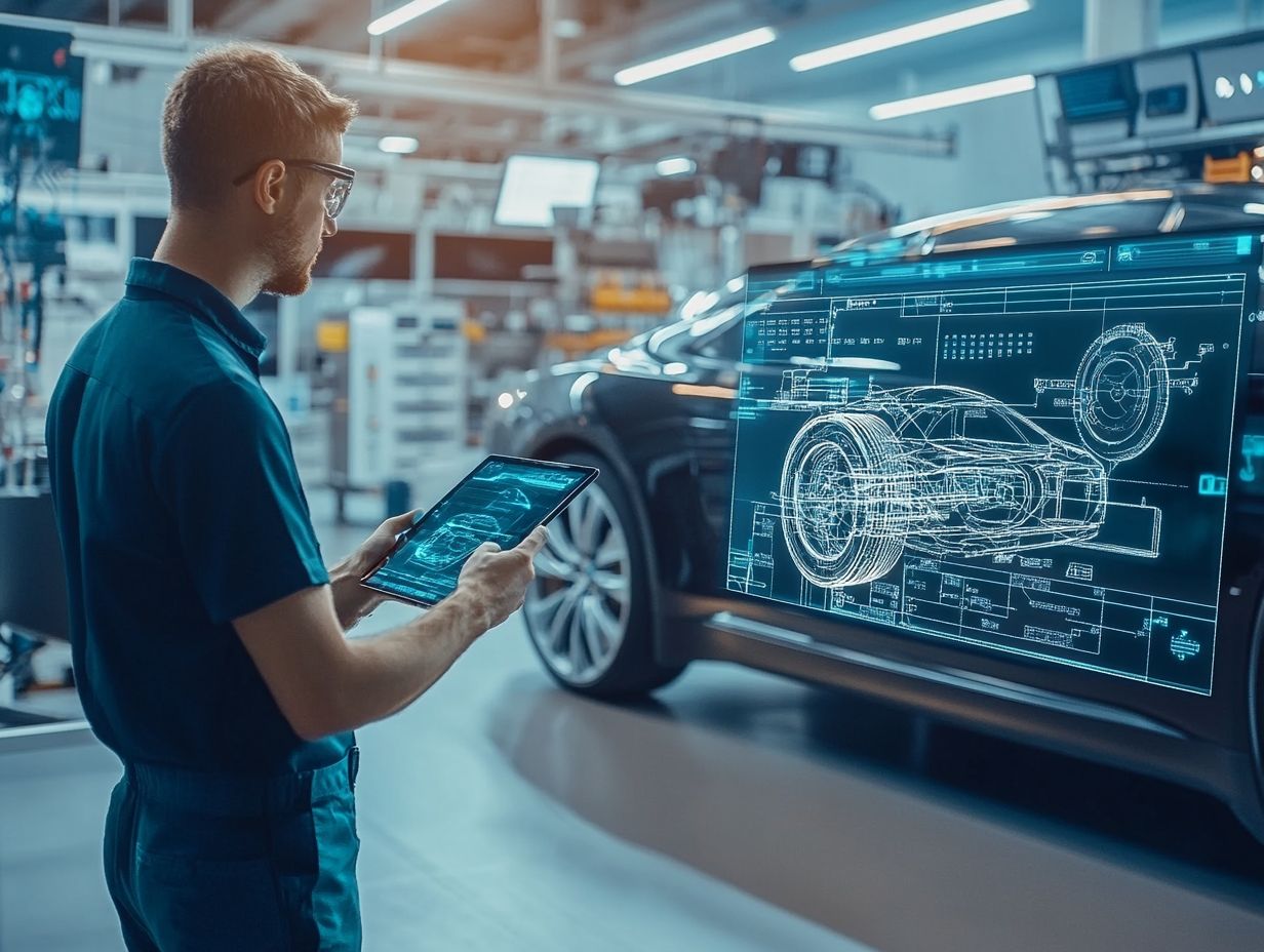 Illustration of predictive maintenance systems for electric vehicles.