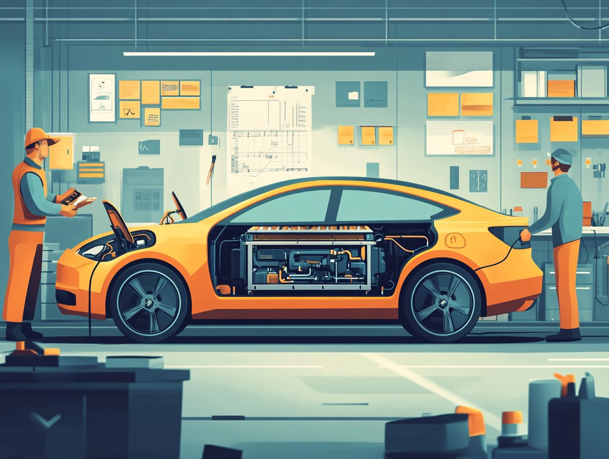 Illustration of EV maintenance tips