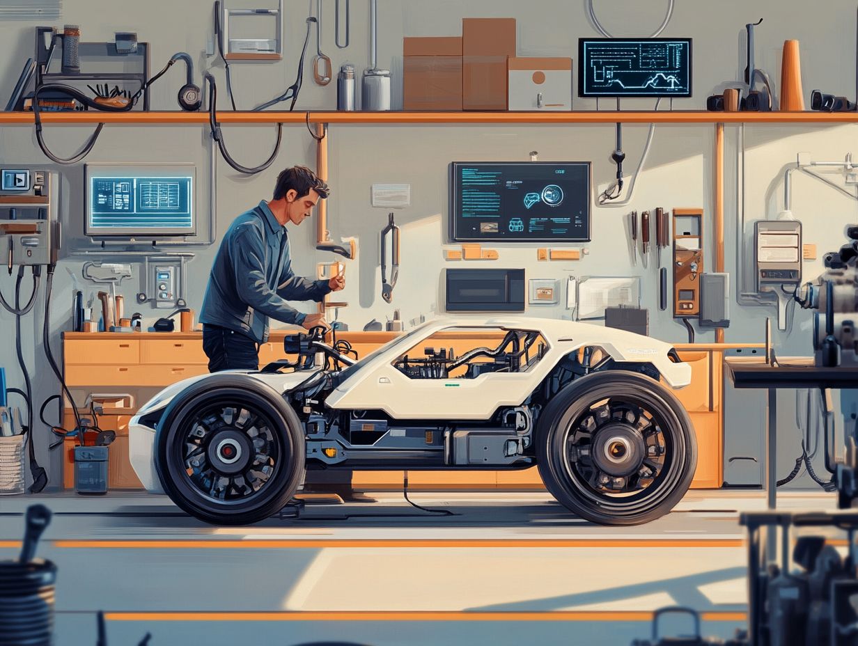 Diagram illustrating common issues with electric motors in electric vehicles