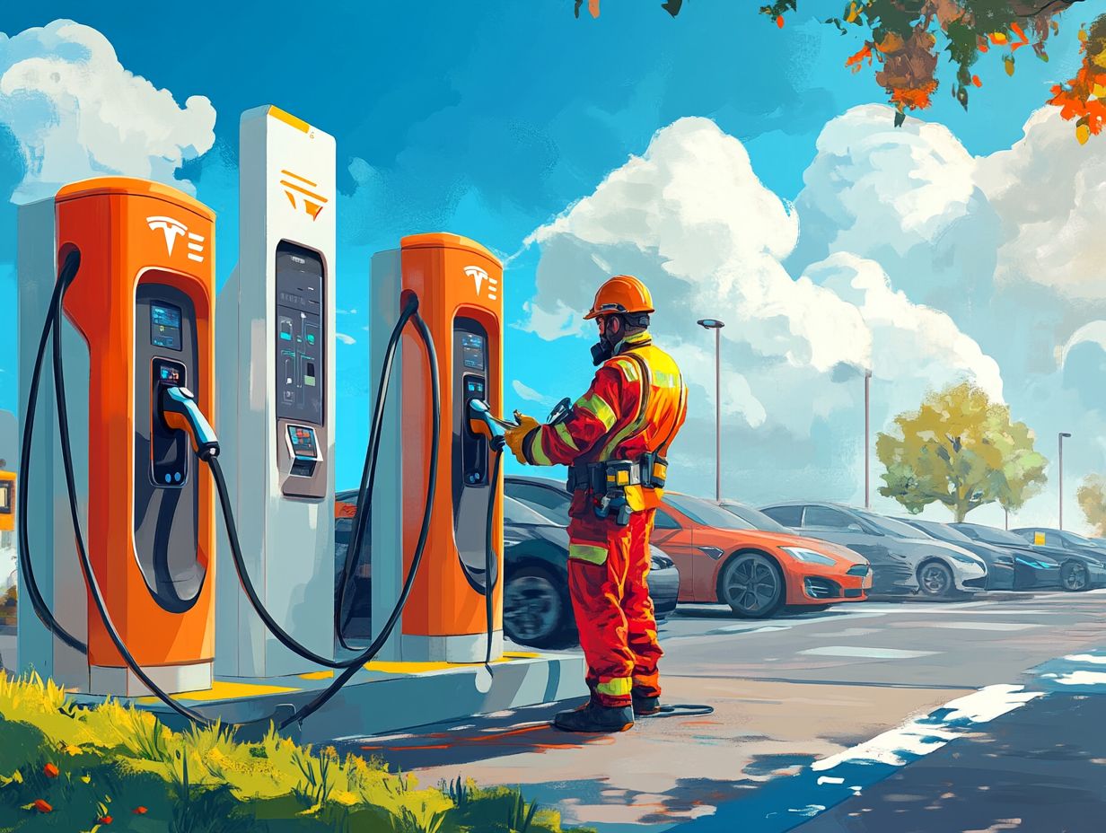 Illustration showing the importance of EV charging station maintenance.