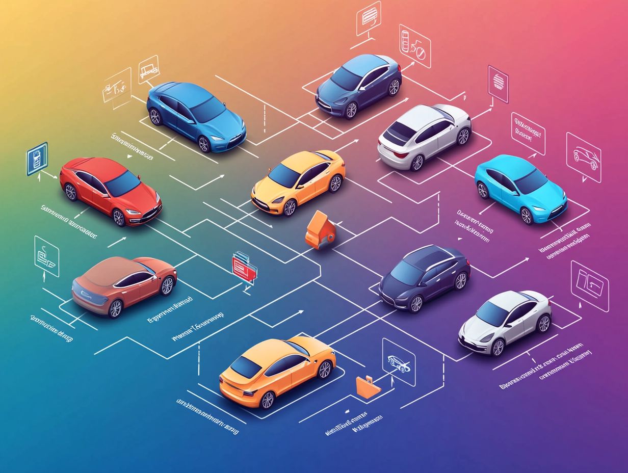 An informative graphic illustrating the steps in the EV buying process.