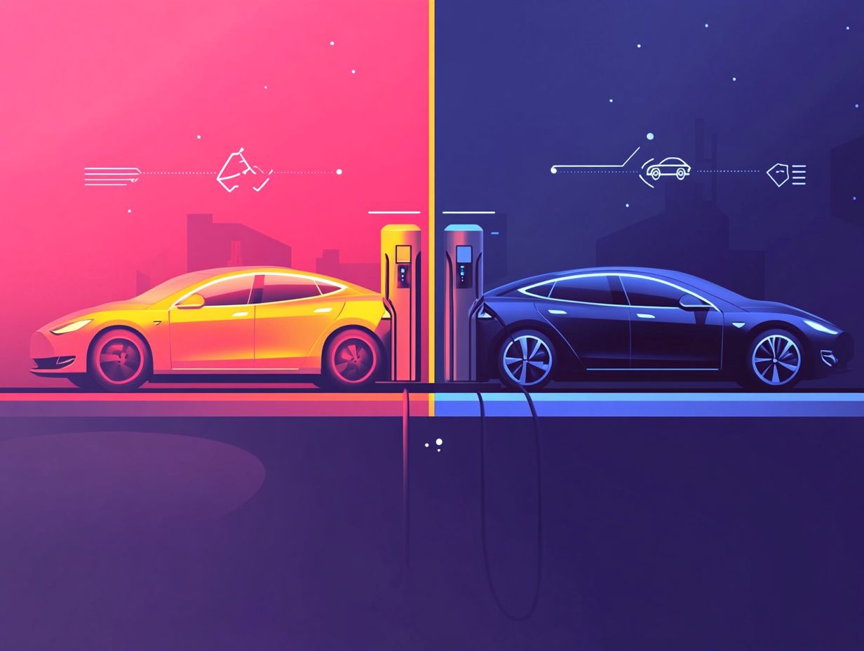 Visual representation of different electric vehicle charging methods