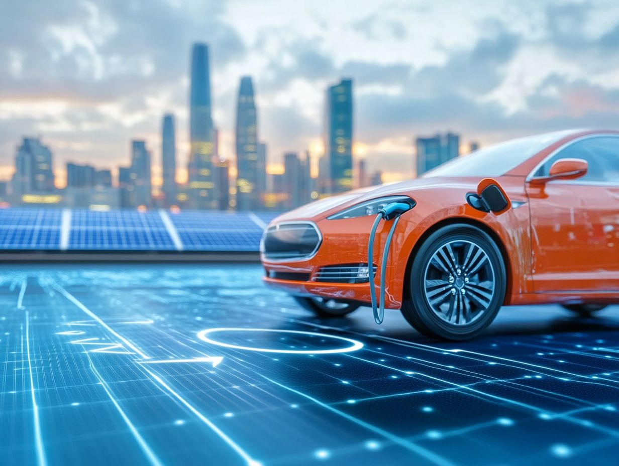 Illustration explaining vehicle-to-grid (V2G) technology.