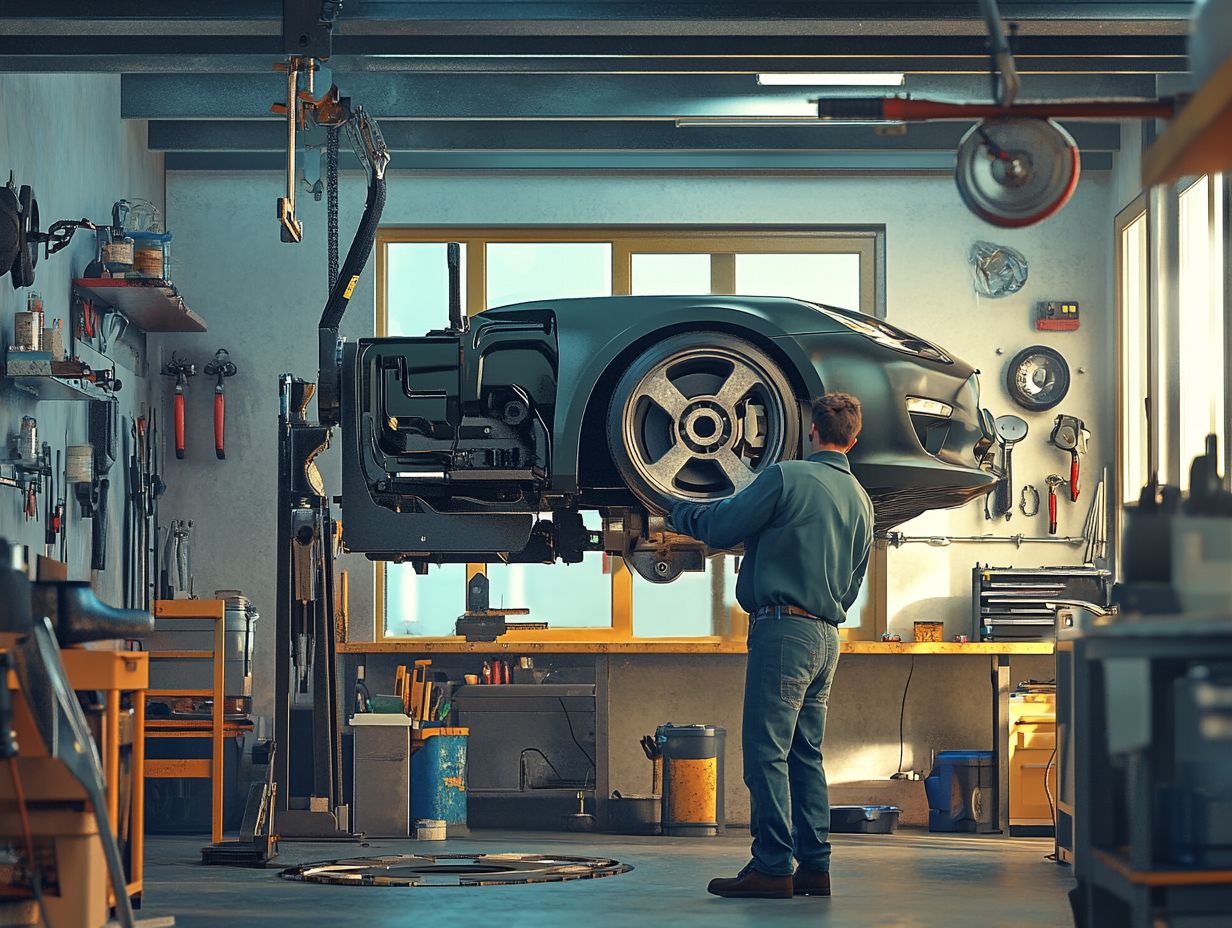 A mechanic inspecting electric vehicle brakes for optimal safety